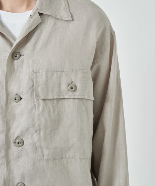 markaware（マーカウェア）の「【MARKAWARE/marka】別注 LINEN TROPICAL CPO SHIRT（シャツ/ブラウス・メンズ・ブラック/ブラウン/ベージュ・1/2）」の12枚目の写真