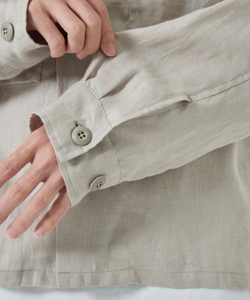 markaware（マーカウェア）の「【MARKAWARE/marka】別注 LINEN TROPICAL CPO SHIRT（シャツ/ブラウス・メンズ・ブラック/ブラウン/ベージュ・1/2）」の9枚目の写真