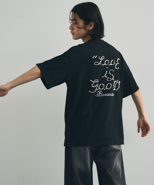 セール】Pearl design short sleeve T-shirt / パールデザイン