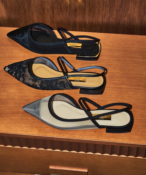 Le Talon GRISE ポインテッドストラップスリングバック　24cm LE TALON｜《追加》GRISEポインテッドコンビストラップスリング