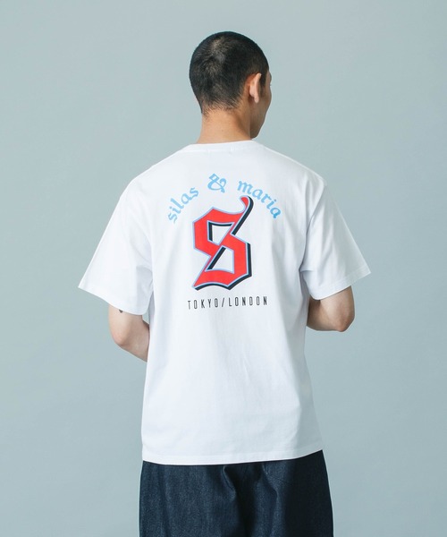 SILAS（サイラス）の「OLD ENGLISH S/S TEE（Tシャツ/カットソー・メンズ・オフホワイト/ホワイト/ネイビー・M/L/XL）」の13枚目の写真