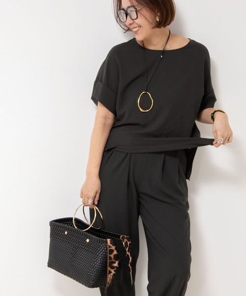 NOLLEY’S(ノーリーズ)の「【松葉☆別注アイテム】《セットアップ対応》エアリージョーゼットWカフスブラウス(シャツ/ブラウス・レディース・ホワイト/ブラック/チャコールグレー・38)」の3枚目の写真