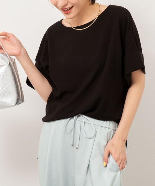 NOLLEY’S(ノーリーズ)の「【松葉☆別注アイテム】《セットアップ対応》エアリージョーゼットWカフスブラウス(シャツ/ブラウス・レディース・ホワイト/ブラック/チャコールグレー・38)」の2枚目の写真