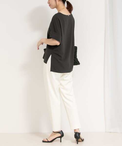 NOLLEY’S(ノーリーズ)の「【松葉☆別注アイテム】《セットアップ対応》エアリージョーゼットWカフスブラウス(シャツ/ブラウス・レディース・ホワイト/ブラック/チャコールグレー・38)」の10枚目の写真