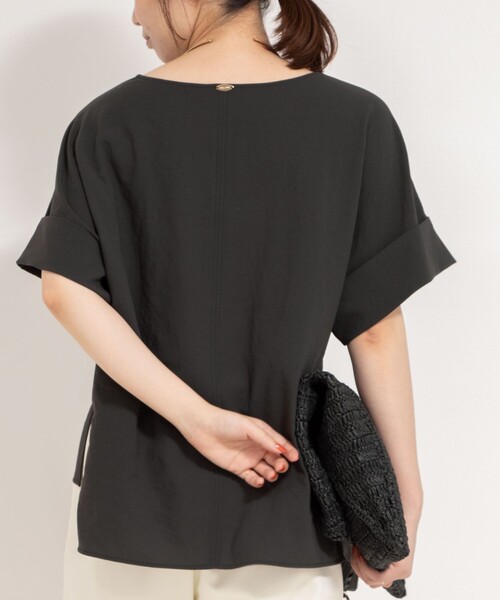 NOLLEY’S(ノーリーズ)の「【松葉☆別注アイテム】《セットアップ対応》エアリージョーゼットWカフスブラウス(シャツ/ブラウス・レディース・ホワイト/ブラック/チャコールグレー・38)」の11枚目の写真