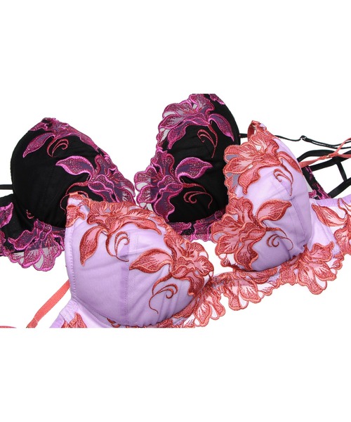 LINGERIEAM（ランジェリアム）の「イリュージョンオーロラ トリックリフト ブラ（D・Eカップ）（ブラジャー・レディース・ライラック/ブラック・D70/D65/D75/E65/E70/E75）」の17枚目の写真