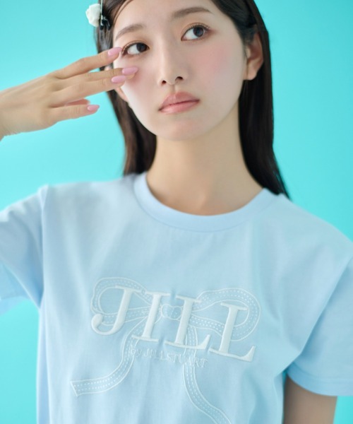 JILL by JILL STUART(ジルバイジルスチュアート)の「ビッグリボンロゴ刺繍Tシャツ(Tシャツ/カットソー・レディース・ブルー/ブラック/ホワイト/ホワイト系その他/ピンク・FREE)」の4枚目の写真