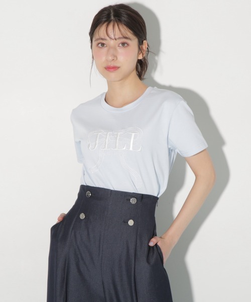 JILL by JILL STUART｜ビッグリボンロゴ刺繍Tシャツ | Rakuten