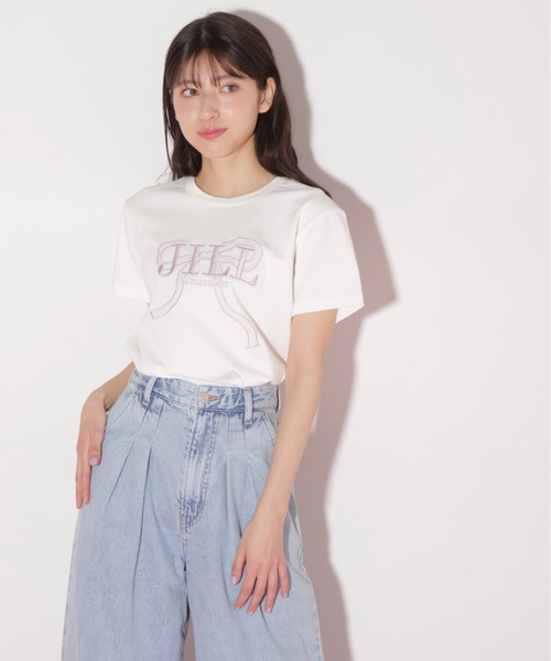 JILL by JILL STUART(ジルバイジルスチュアート)の「ビッグリボンロゴ刺繍Tシャツ(Tシャツ/カットソー・レディース・ブルー/ブラック/ホワイト/ホワイト系その他/ピンク・FREE)」の10枚目の写真