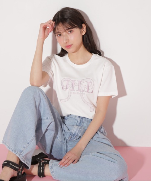 JILL by JILL STUART(ジルバイジルスチュアート)の「ビッグリボンロゴ刺繍Tシャツ(Tシャツ/カットソー・レディース・ブルー/ブラック/ホワイト/ホワイト系その他/ピンク・FREE)」の7枚目の写真