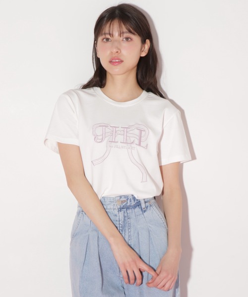 JILL by JILL STUART(ジルバイジルスチュアート)の「ビッグリボンロゴ刺繍Tシャツ(Tシャツ/カットソー・レディース・ブルー/ブラック/ホワイト/ホワイト系その他/ピンク・FREE)」の9枚目の写真