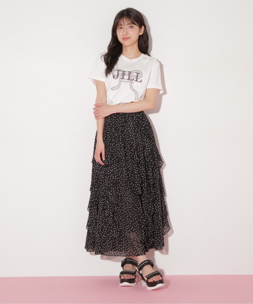 JILL by JILL STUART(ジルバイジルスチュアート)の「ビッグリボンロゴ刺繍Tシャツ(Tシャツ/カットソー・レディース・ブルー/ブラック/ホワイト/ホワイト系その他/ピンク・FREE)」の14枚目の写真
