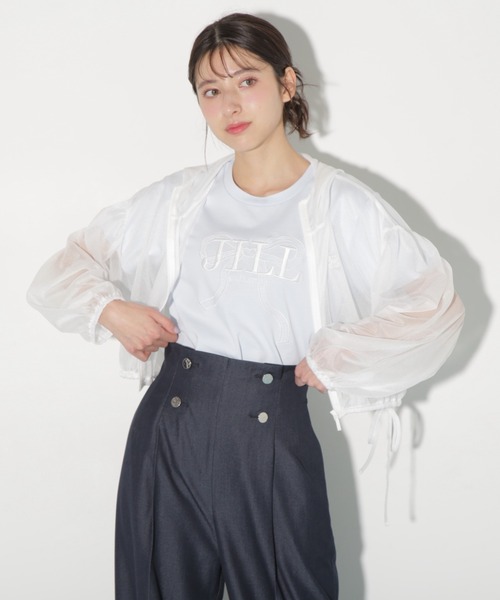 ビッグリボンロゴ刺繍Tシャツ（Tシャツ/カットソー）｜JILL by