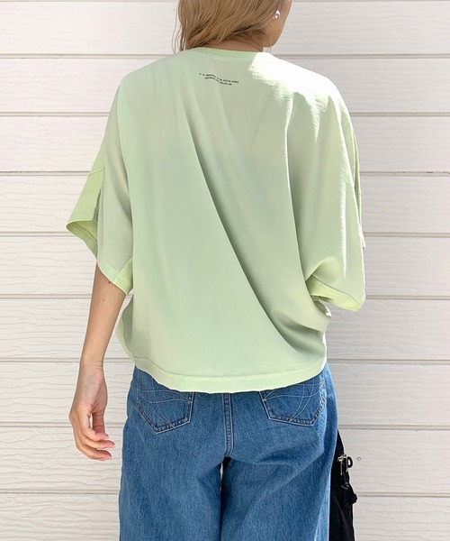 Q(キュー)の「USAコットンドルマンT(Tシャツ/カットソー・レディース・アイボリー/ブラック/ライトグリーン・MEDIUM)」の17枚目の写真