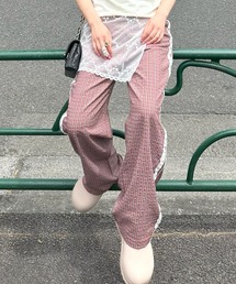 レースラインチェックパンツ