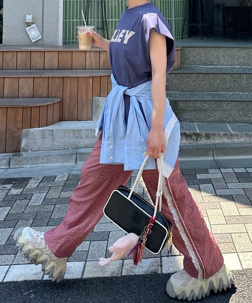 Alley Tokyo(アリートーキョー)の「レースラインチェックパンツ(その他パンツ・レディース・レッド/ブルー/ピンク/ブラウン・FREE)」の14枚目の写真