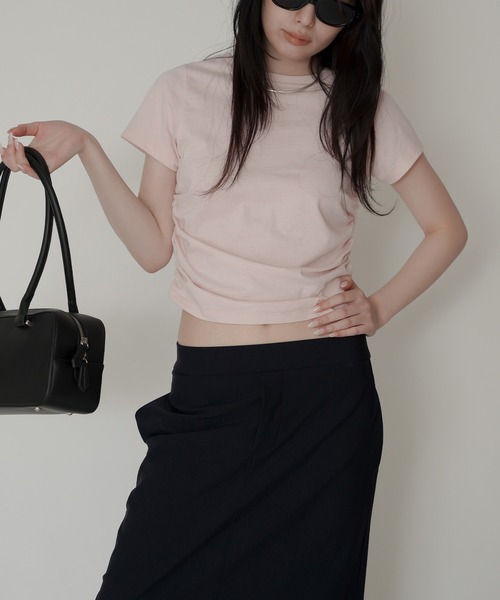 KINO THE KEI(キノザケイ)の「フィット刺繍Tシャツ KINO THE KEI(Tシャツ/カットソー・レディース・ホワイト/ブラック/ピンク/ベージュ系その他・フリー)」の6枚目の写真