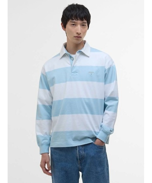 Barbour(バブアー)の「Newgate ラガーシャツ(オーバーサイズフィット)(ポロシャツ・メンズ・ライトブルー/ピンク・40/38/42/36)」の14枚目の写真