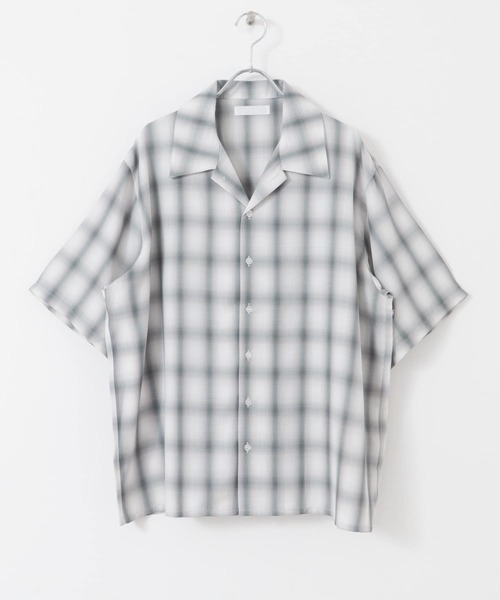 SENSE OF PLACE by URBAN RESEARCH（センスオブプレイスバイアーバンリサーチ）の「『ユニセックス』オンブレーチェックショートスリーブシャツ（シャツ/ブラウス・メンズ・ホワイト/ブラック/グリーン/ブルー・MEDIUM/LARGE）」の8枚目の写真