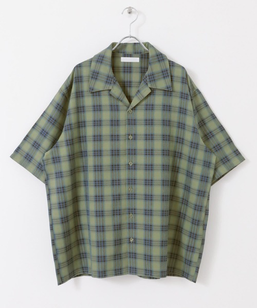 SENSE OF PLACE by URBAN RESEARCH（センスオブプレイスバイアーバンリサーチ）の「『ユニセックス』オンブレーチェックショートスリーブシャツ（シャツ/ブラウス・メンズ・ホワイト/ブラック/グリーン/ブルー・MEDIUM/LARGE）」の10枚目の写真