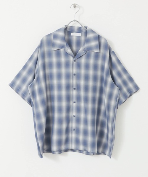 SENSE OF PLACE by URBAN RESEARCH（センスオブプレイスバイアーバンリサーチ）の「『ユニセックス』オンブレーチェックショートスリーブシャツ（シャツ/ブラウス・メンズ・ホワイト/ブラック/グリーン/ブルー・MEDIUM/LARGE）」の11枚目の写真