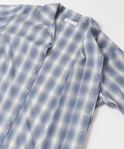 SENSE OF PLACE by URBAN RESEARCH（センスオブプレイスバイアーバンリサーチ）の「『ユニセックス』オンブレーチェックショートスリーブシャツ（シャツ/ブラウス・メンズ・ホワイト/ブラック/グリーン/ブルー・MEDIUM/LARGE）」の13枚目の写真