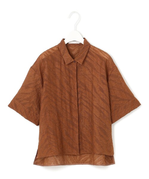 ICB(アイシービー)の「ゼブラシアーJQ クロップドシャツ(シャツ/ブラウス・レディース・アイボリー系/ダークブラウン系/ブラック系・40/42/44/46/48)」の16枚目の写真
