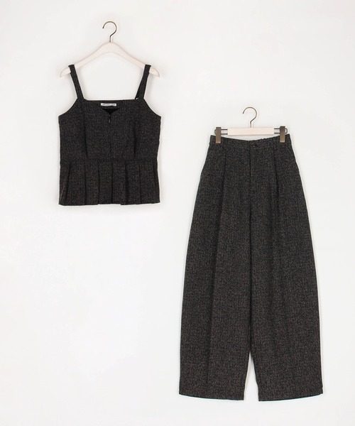 NICOLE CLUB(ニコル クラブ)の「ツイードビスチェセットアップ(ワンピース・レディース・ブラック/オフホワイト・MEDIUM)」の4枚目の写真