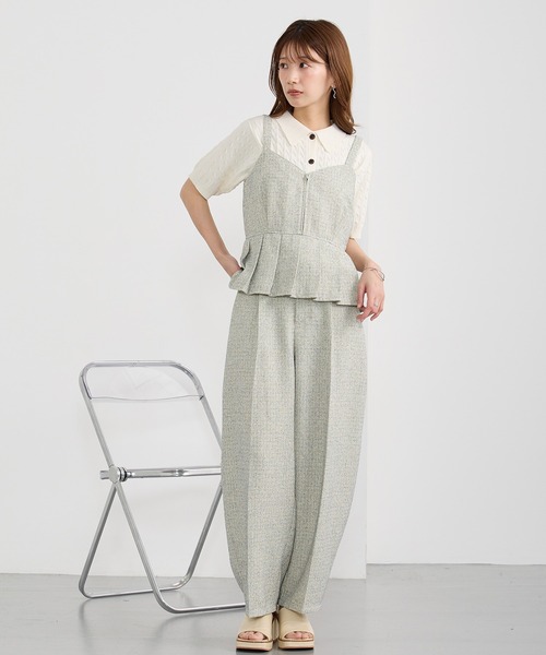 NICOLE CLUB(ニコル クラブ)の「ツイードビスチェセットアップ(ワンピース・レディース・ブラック/オフホワイト・MEDIUM)」の17枚目の写真