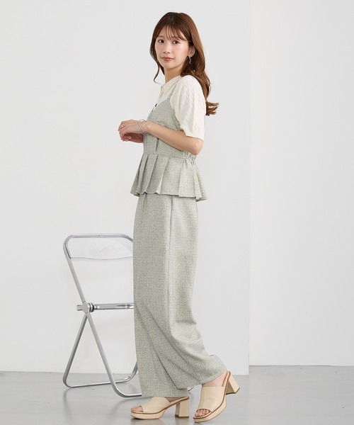 NICOLE CLUB(ニコル クラブ)の「ツイードビスチェセットアップ(ワンピース・レディース・ブラック/オフホワイト・MEDIUM)」の18枚目の写真