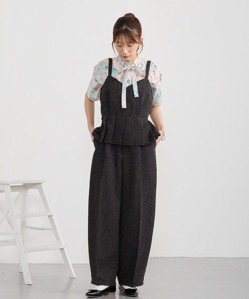 NICOLE CLUB(ニコル クラブ)の「ツイードビスチェセットアップ(ワンピース・レディース・ブラック/オフホワイト・MEDIUM)」の22枚目の写真