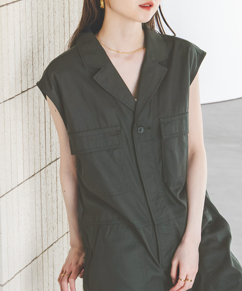 Le Minor（ルミノア）の「《NOBLE別注》LE MINOR/ルミノア COMBINAISON（つなぎ/オールインワン・レディース・カーキ・X-SMALL）」の2枚目の写真