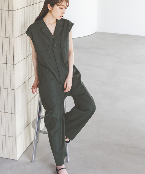 Le Minor（ルミノア）の「《NOBLE別注》LE MINOR/ルミノア COMBINAISON（つなぎ/オールインワン・レディース・カーキ・X-SMALL）」の5枚目の写真
