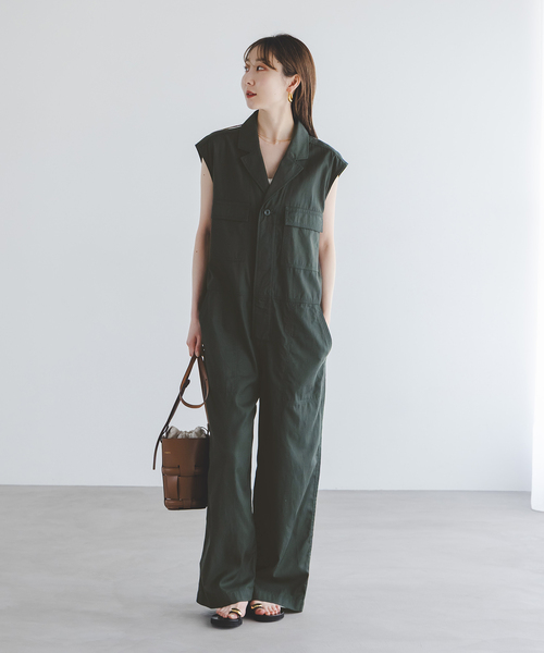 Le Minor（ルミノア）の「《NOBLE別注》LE MINOR/ルミノア COMBINAISON（つなぎ/オールインワン・レディース・カーキ・X-SMALL）」の7枚目の写真