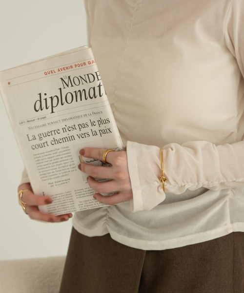 hinari（ヒナリ）の「シアーフロッキーギャザートップス（その他トップス・レディース・ライトブルー/ブラック/アイボリー/ピンク・FREE）」の16枚目の写真