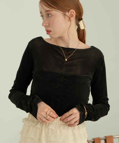 シアーフロッキーギャザートップス（その他トップス）｜hinari（ヒナリ