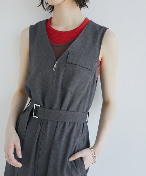 UNITED TOKYO(ユナイテッドトウキョウ)の「【残りわずか!】3WAYイレギュラーベストSETワンピース|細見え/ウォッシャブル/秋服(ワンピース・レディース・ブラック/ダークグレー/ベージュ・1/2)」の4枚目の写真