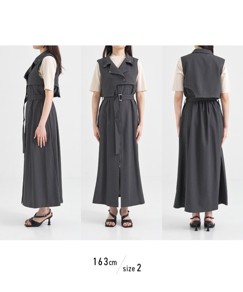 【2025A/W新作★送料無料】 3WAY】イレギュラーベストSETワンピース｜ウォッシャブル/夏服 ワンピース