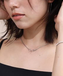 Pierrot（ピエロ）の「リボンチャームショートネックレス（ネックレス）」