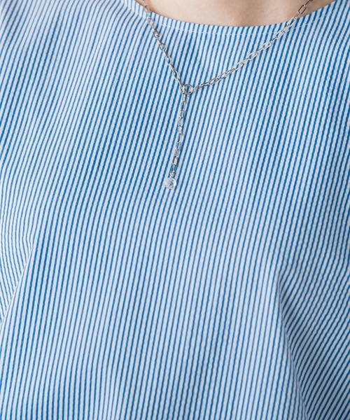 LAUTREAMONT（ロートレアモン）の「【WEB限定】クールマックスサッカーブラウス≪洗濯機で洗える≫（シャツ/ブラウス・レディース・ブルー系その他/ダークネイビー/ホワイト/グレー系その他・9号/11号）」の10枚目の写真