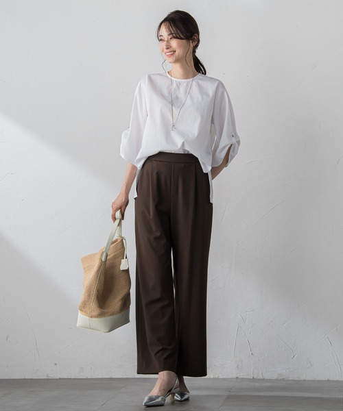 LAUTREAMONT（ロートレアモン）の「【WEB限定】クールマックスサッカーブラウス≪洗濯機で洗える≫（シャツ/ブラウス・レディース・ブルー系その他/ダークネイビー/ホワイト/グレー系その他・9号/11号）」の13枚目の写真