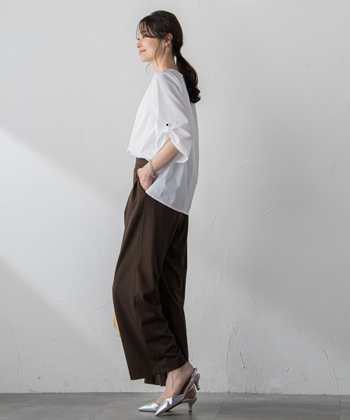 LAUTREAMONT（ロートレアモン）の「【WEB限定】クールマックスサッカーブラウス≪洗濯機で洗える≫（シャツ/ブラウス・レディース・ブルー系その他/ダークネイビー/ホワイト/グレー系その他・9号/11号）」の15枚目の写真