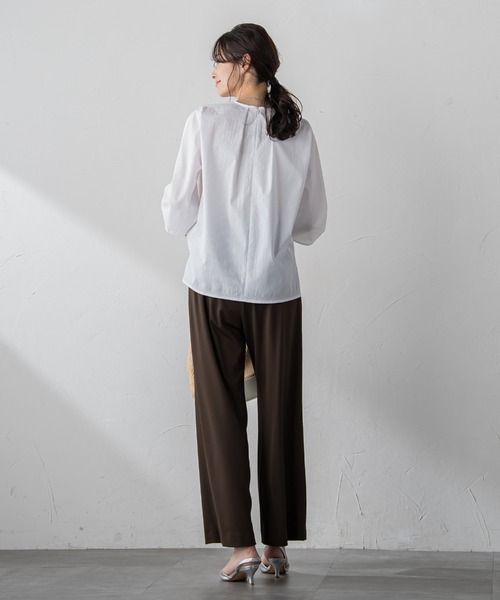 LAUTREAMONT（ロートレアモン）の「【WEB限定】クールマックスサッカーブラウス≪洗濯機で洗える≫（シャツ/ブラウス・レディース・ブルー系その他/ダークネイビー/ホワイト/グレー系その他・9号/11号）」の16枚目の写真