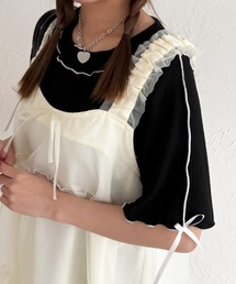 kutir | 半袖リボンメロートップス(Tシャツ/カットソー)