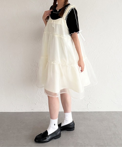 kutir（クティール）の「半袖リボンメロートップス（Tシャツ/カットソー・レディース・ネイビー/レッド/アイボリー/ブラック・FREE）」の14枚目の写真