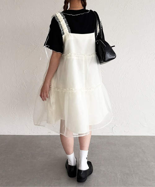 kutir（クティール）の「半袖リボンメロートップス（Tシャツ/カットソー・レディース・ネイビー/レッド/アイボリー/ブラック・FREE）」の15枚目の写真