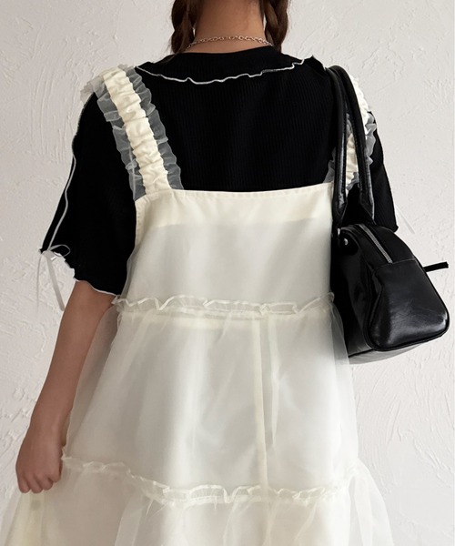 kutir（クティール）の「半袖リボンメロートップス（Tシャツ/カットソー・レディース・ネイビー/レッド/アイボリー/ブラック・FREE）」の12枚目の写真