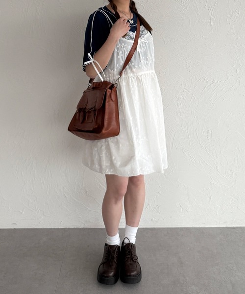 kutir（クティール）の「半袖リボンメロートップス（Tシャツ/カットソー・レディース・ネイビー/レッド/アイボリー/ブラック・FREE）」の16枚目の写真