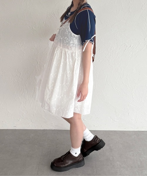 kutir（クティール）の「半袖リボンメロートップス（Tシャツ/カットソー・レディース・ネイビー/レッド/アイボリー/ブラック・FREE）」の17枚目の写真