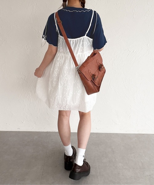 kutir（クティール）の「半袖リボンメロートップス（Tシャツ/カットソー・レディース・ネイビー/レッド/アイボリー/ブラック・FREE）」の18枚目の写真